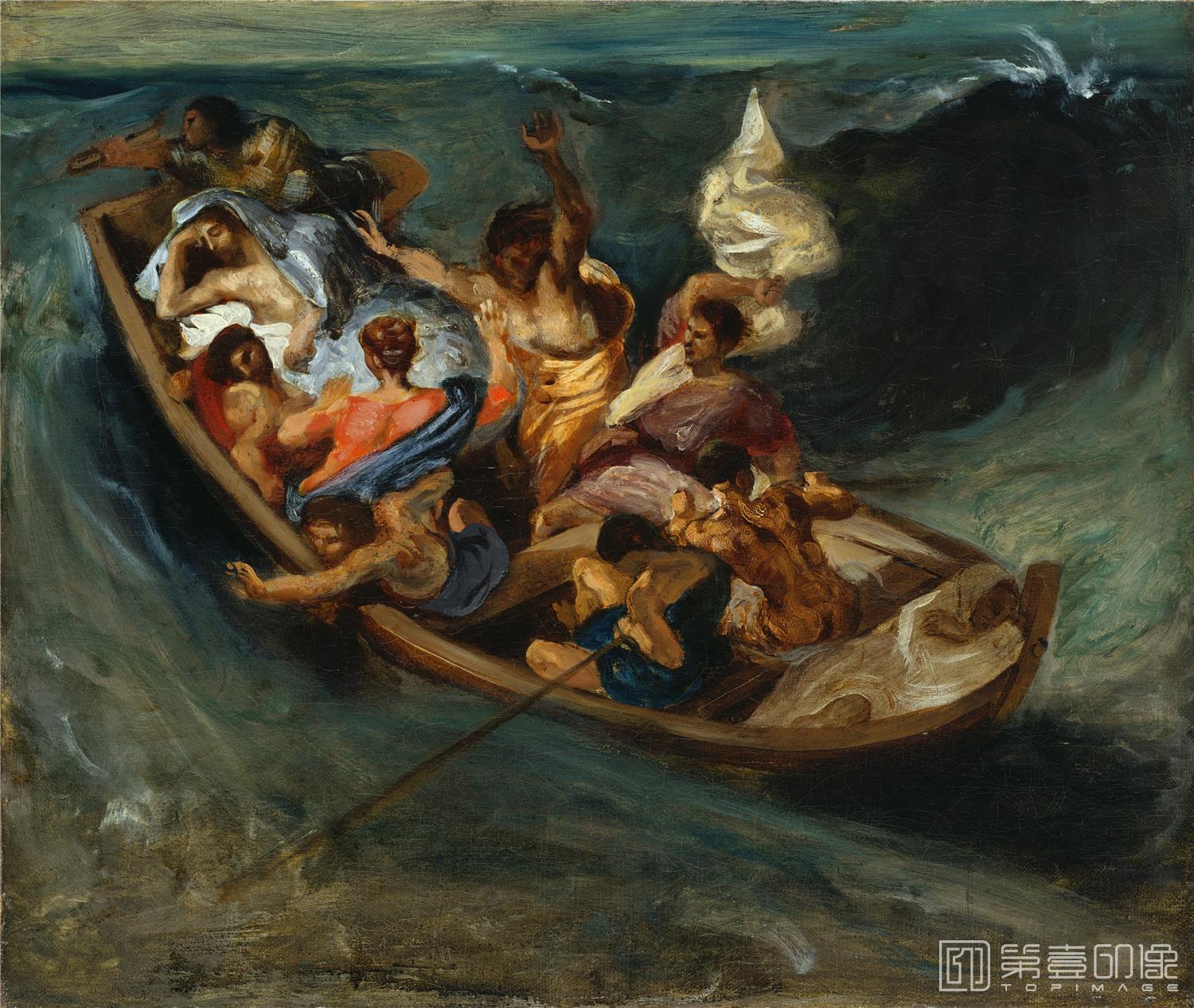 油画-美国阿特金森美术馆-Eugene Delacroix-Christ on the Sea of Galilee, ca. .tifEugene Delacroix - Christ on the Sea of Galilee, ca. -120